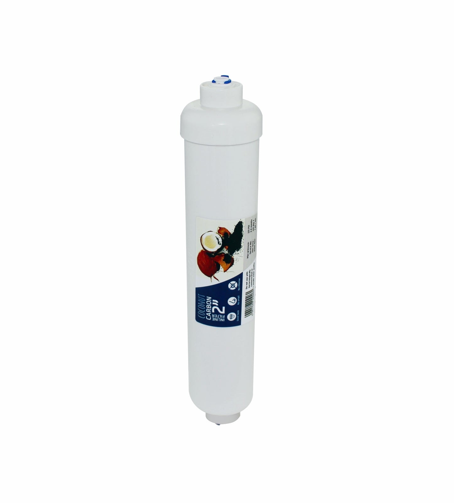 2" Linearer Aktivkohlefilter aus Kokosnussschalen mit 1/4" Schnellanschluss